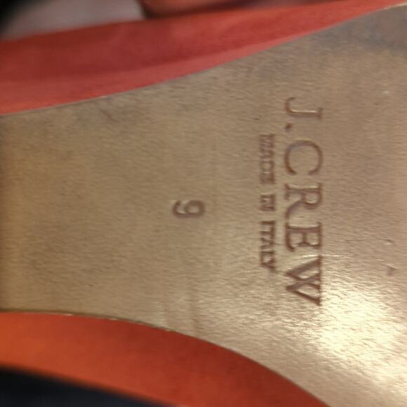 J. Crew Made in Italy Martina Red Suede Wedges Women's Size 9 - Picture 9 of 15